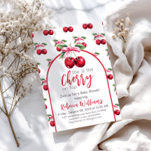 Cherry op Top Coquette Pink Bow Girl Baby shower