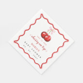 Cherry op Top Coquette Pink Bow Girl Baby shower Servet (Hoek)