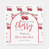 Cherry op Top Coquette Roze Bow Baby shower Servet (Voorkant)
