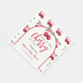 Cherry op Top Coquette Roze Bow Baby shower Servet (Hoek)