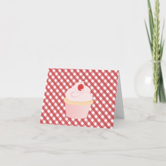 Cherry op Top Cupcake Bedankkaart (Voorkant)