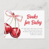 Cherry op Top Girl Baby shower Boeken voor Baby Informatiekaartje (Voorkant)