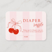 Cherry op Top Girl Baby shower Luier Raffle Informatiekaartje (Voorkant)