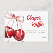 Cherry op Top Girl Baby shower Luier Raffle Informatiekaartje (Voorkant)