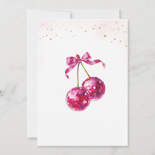 Cherry op Top Glitter Vrijgezellenfeest Kaart (Achterkant)