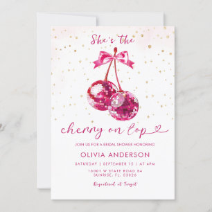 Cherry op Top Glitter Vrijgezellenfeest Kaart