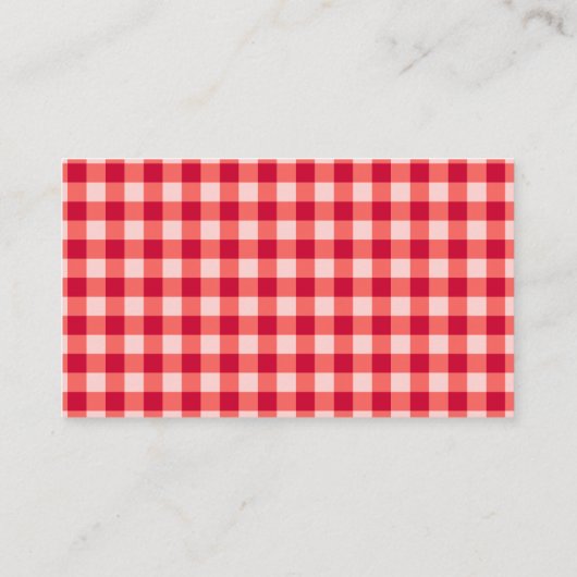 Cherry op top Herfst Gingham Plaid Luier Raffle Informatiekaartje (Achterkant)