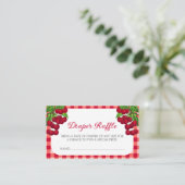 Cherry op top Herfst Gingham Plaid Luier Raffle Informatiekaartje (Staand voorkant)