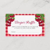 Cherry op top Herfst Gingham Plaid Luier Raffle Informatiekaartje (Voorkant)