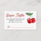 Cherry op top lint baby shower luierverloting informatiekaartje (Voorkant)