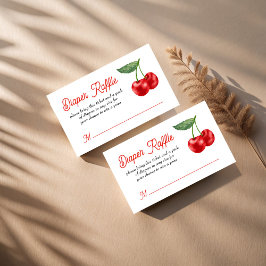 Cherry op top lint baby shower luierverloting informatiekaartje