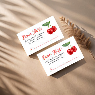 Cherry op top lint baby shower luierverloting informatiekaartje