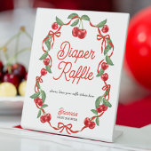 Cherry op top lint baby shower luierverloting reclamebord met voetstuk