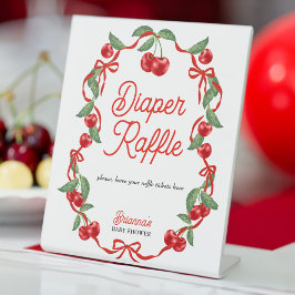 Cherry op top lint baby shower luierverloting reclamebord met voetstuk
