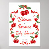 Cherry op top lint baby shower welkomstbord poster (Voorkant)
