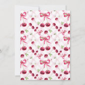 Cherry op top lint coquette baby shower kaart (Achterkant)