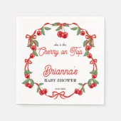 Cherry op top lint coquette baby shower servet (Voorkant)