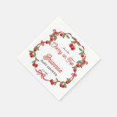 Cherry op top lint coquette baby shower servet (Hoek)