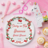 Cherry op top lint coquette vrijgezellenfeest papieren bordje (Feest)
