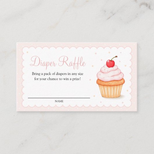 Cherry op Top Luier Raffle Enclosure Kaart (Voorkant)