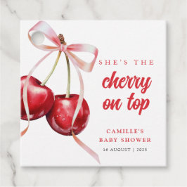 Cherry op Top Meisje Baby shower Bedankjes Labels
