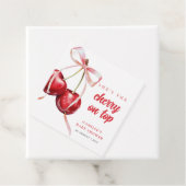 Cherry op Top Meisje Baby shower Bedankjes Labels (In situ)