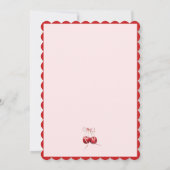 Cherry op Top Meisje Baby shower Invitation Kaart (Achterkant)