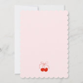 Cherry op Top Meisje Baby shower Invitation Kaart (Achterkant)