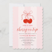 Cherry op Top Meisje Baby shower Invitation Kaart (Voorkant)