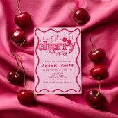 Cherry op Top Meisje Baby shower Invitation Kaart