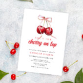 Cherry op Top Meisje Baby shower Invitation Kaart