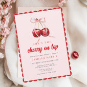Cherry op Top Meisje Baby shower Invitation Kaart