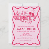 Cherry op Top Meisje Baby shower Invitation Kaart (Voorkant)