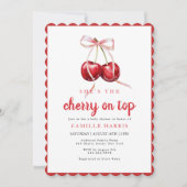 Cherry op Top Meisje Baby shower Invitation Kaart (Voorkant)