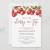 Cherry op Top Meisje Baby shower Kaart (Voorkant)