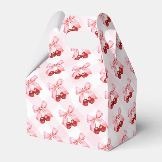 Cherry op Top Pink Bow Baby shower Dank u Bedankdoosjes (Achterkant)