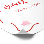 Cherry op Top Pink Bow Baby shower Eten Poster (Hoek)