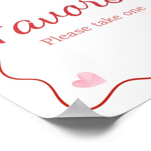 Cherry op Top Pink Bow Baby shower Favors Poster (Hoek)