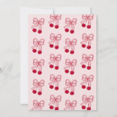 Cherry op Top Pink Bow Baby shower Kaart (Achterkant)