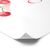 Cherry op top Pink Bow Baby shower Welkom Poster (Hoek)