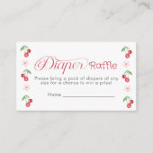 Cherry op top Pink Bow Luier verloot ticket Informatiekaartje (Voorkant)