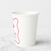 Cherry op Top Pink Bow preppy verjaardag Papieren Bekers (Links)