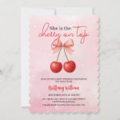 Cherry op Top Pink Girl Baby shower Kaart (Voorkant)