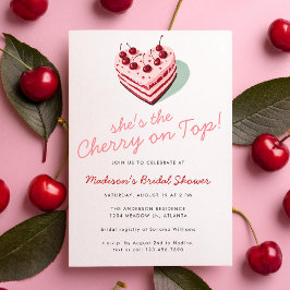 Cherry op Top Pink Heart Cake Vrijgezellenfeest Kaart