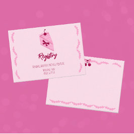 Cherry op Top Pink Ruffle Vrijgezellenfeest Regist Informatiekaartje