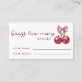 Cherry op top raden hoeveel kussen bruids spel informatiekaartje (Voorkant)