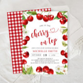 Cherry Op Top Red Cherry Baby shower Kaart