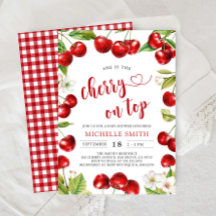 Cherry Op Top Red Cherry Baby shower