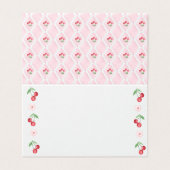 Cherry op top Roze Baby shower plaatskaart Kaart (Buitenkant ongevouwen)