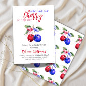 Cherry op Top Roze Blauwe Jongen of Meisje Geslach Kaart